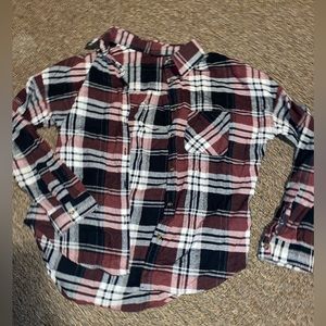 Brandy Melville Maroon Flannel Button Up